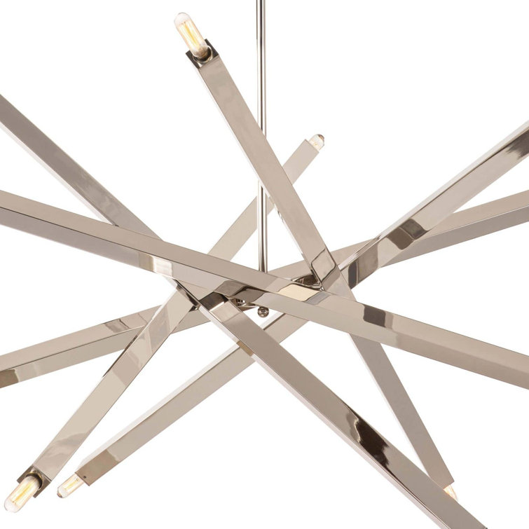 Polished Nickel 12-Light Sputnik Chandelier with Adjustable Arms