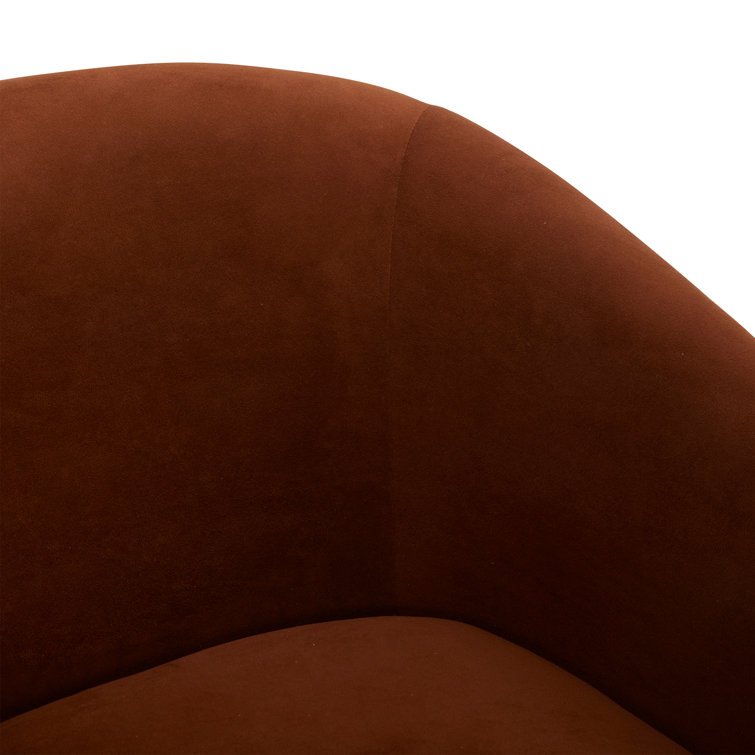 Bella Burnt Orange Velvet Swivel Barrel Chairs, Set of 2