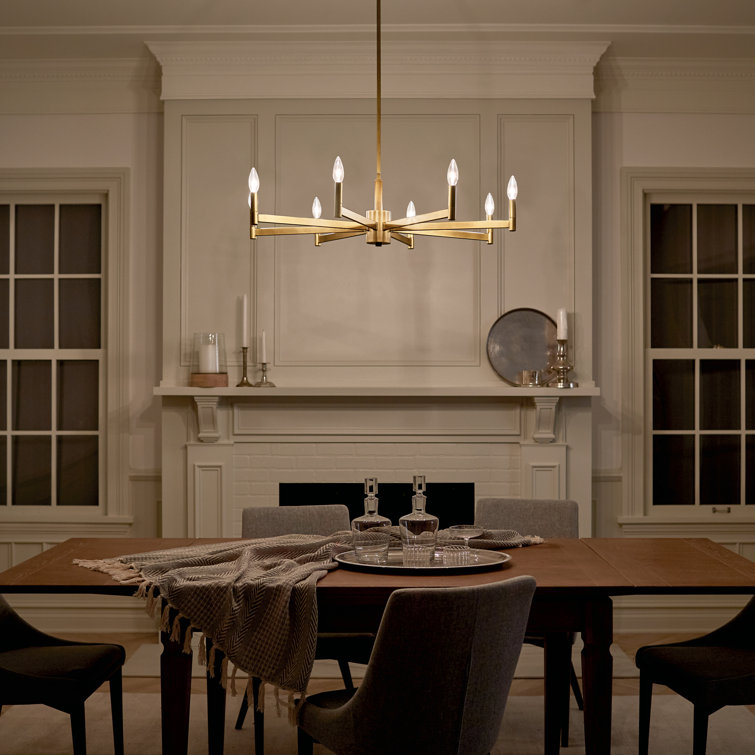 Sleek Modern 26" Black & Brass 6-Light Ambient Chandelier