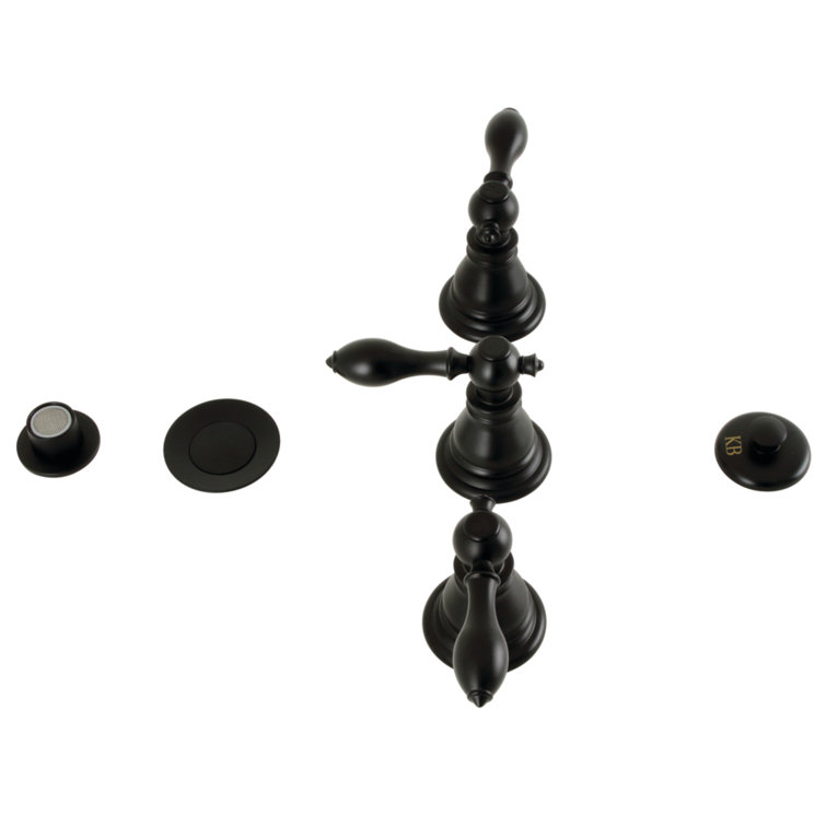 Matte Black Brass Three-Handle Vertical Spray Bidet Faucet