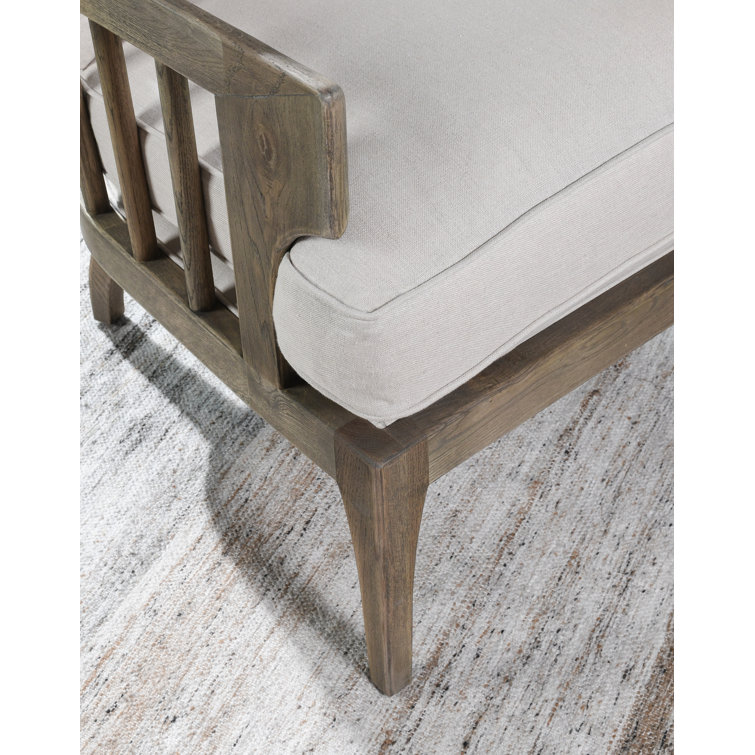 Natural Beige Handcrafted Oak Accent Chair