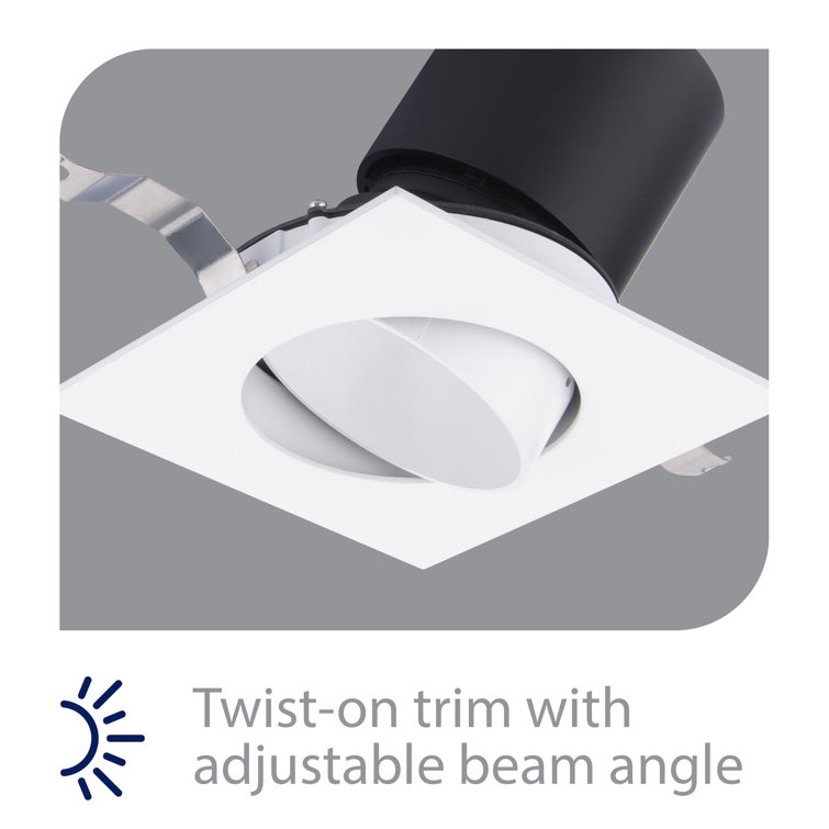 White Aluminum 3'' LED Adjustable Recessed Lighting Kit