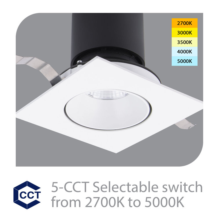 White Aluminum 3'' LED Adjustable Recessed Lighting Kit