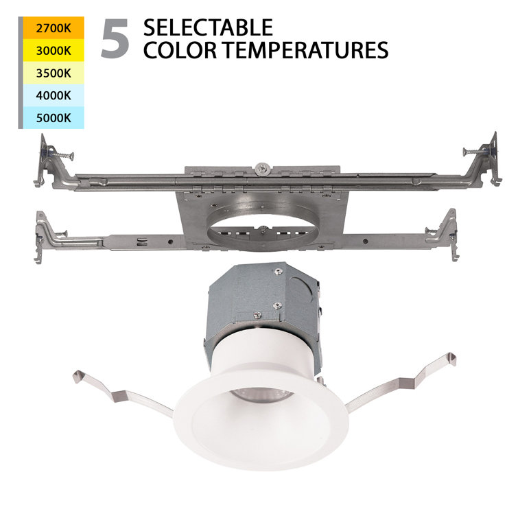 White Aluminum 5-Inch LED Recessed Lighting Kit with Frosted Acrylic Diffuser