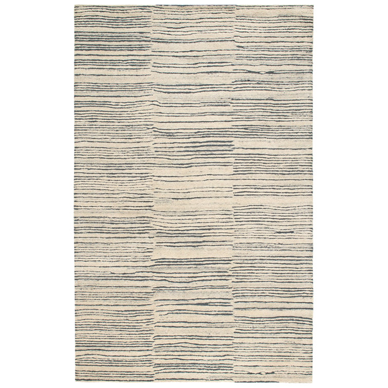 Avery Handmade Tufted Wool Striped Area Rug, 3' x 5', Gray