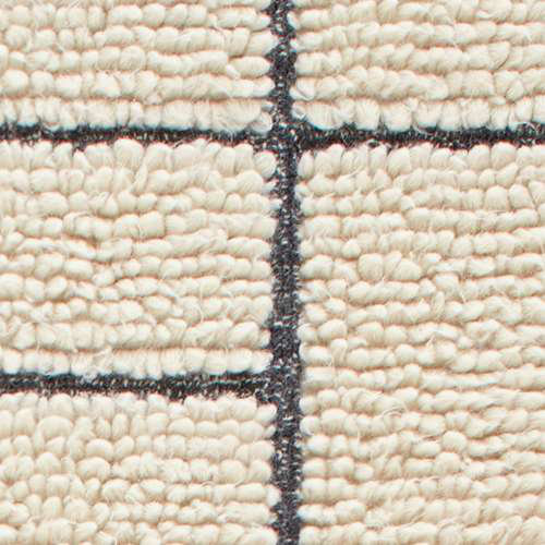 Cowan Ivory and Grey Hand Tufted Wool Geometric Rug 5x8