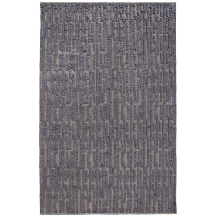 Marie Flanigan Hand-Knotted Gray Wool Cotton Blend Area Rug, 3' x 5'