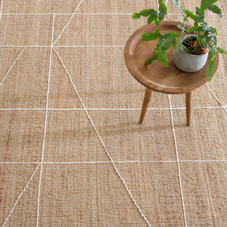 Marie Flanigan Handwoven Ivory Geometric Wool-Cotton Rug 8' x 10'