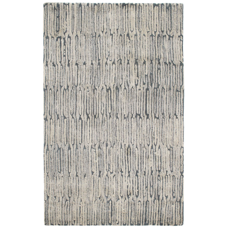 Malone Everglade Blue Hand-Knotted Wool and Cotton 9' x 12' Rug