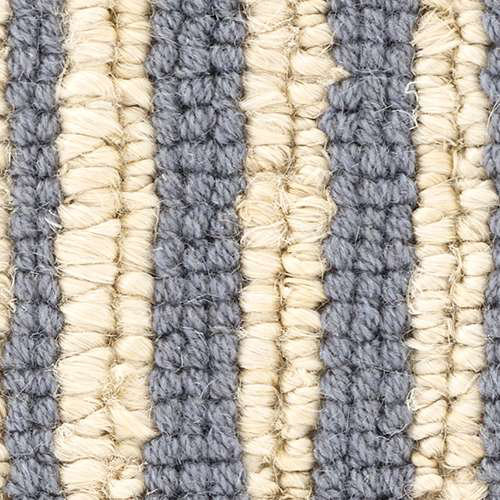 Pewter Blue Handwoven Stripe Wool-Cotton Blend Rug 2' x 3'