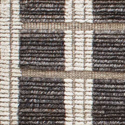 Tory Hand-Knotted Ivory & Charcoal Wool 4'x6' Stripe Rug