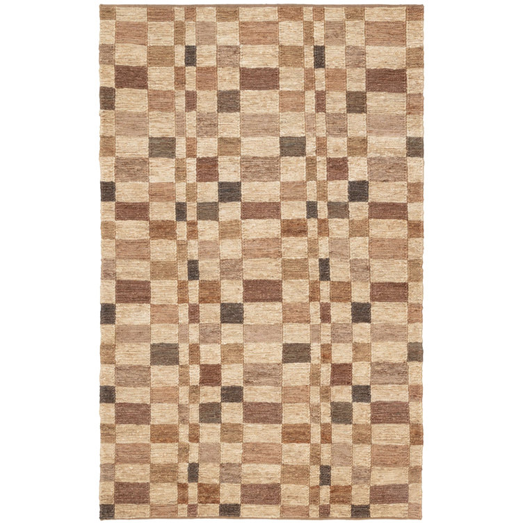 Kirby Natural Handwoven Jute Geometric Rectangular Rug, 5x8