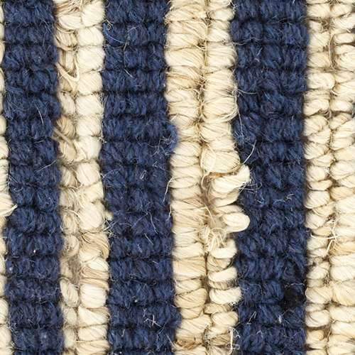 Marie Flanigan Navy Stripe Handwoven Wool-Cotton Blend Rug 2' x 3'