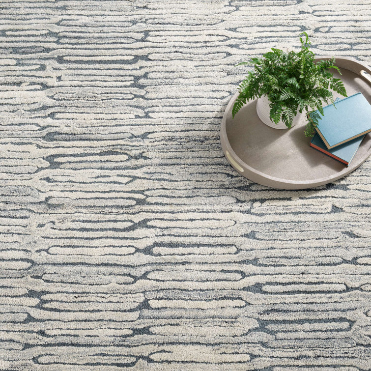 Malone Everglade Blue Hand-Knotted Wool and Cotton 9' x 12' Rug