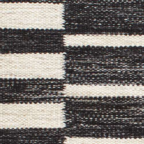Heights Charcoal and Ivory Flat Woven Wool Rug, 3' x 5'