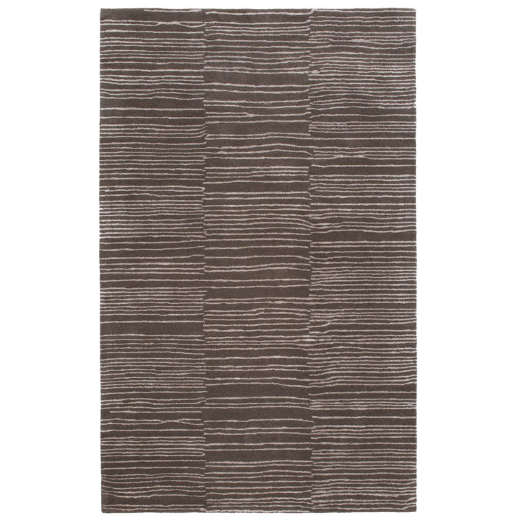 Striae Grey 3' x 5' Hand Tufted Wool Rug