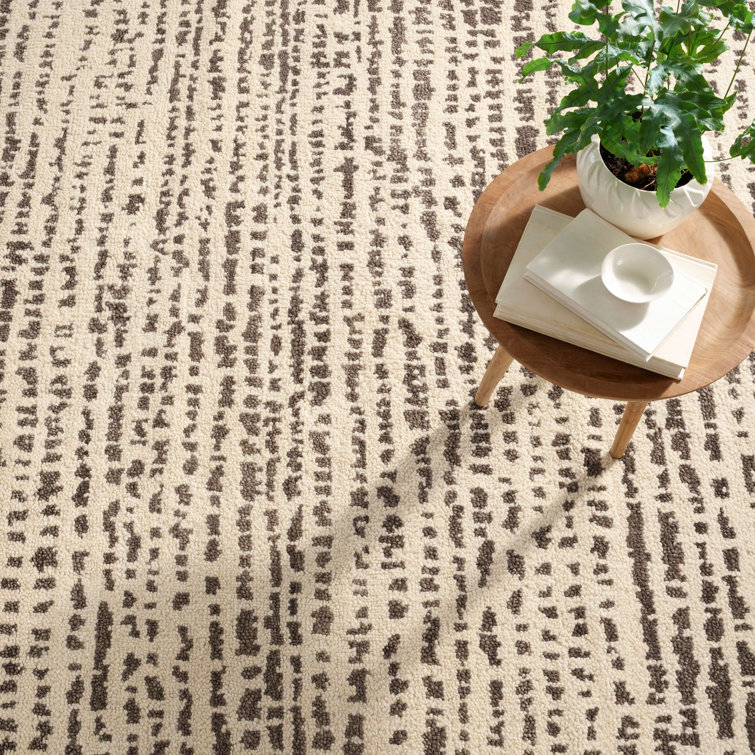 Hand-Knotted Natural Wool Rectangular Rug 3' x 5'