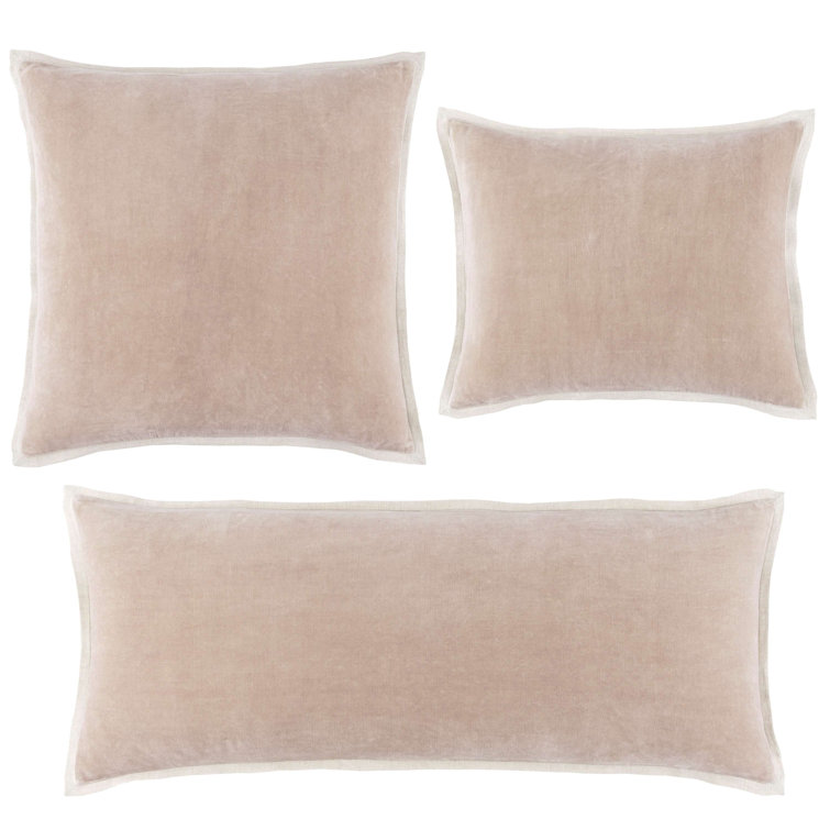 Stone Velvet and Linen Square Pillow Cover 22x22