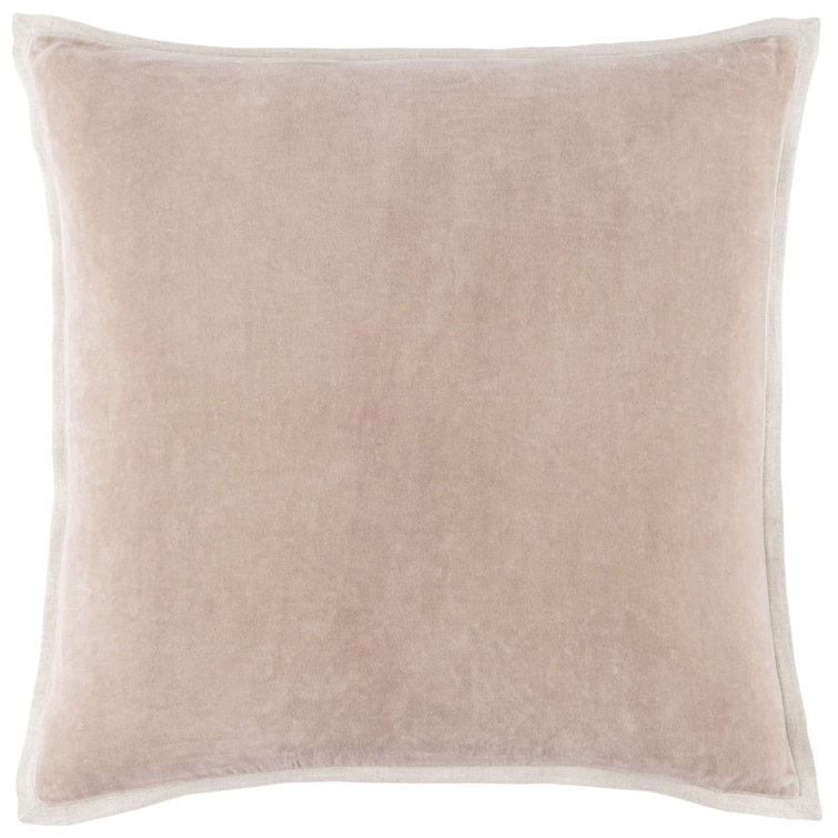 Stone Velvet and Linen Square Pillow Cover 22x22
