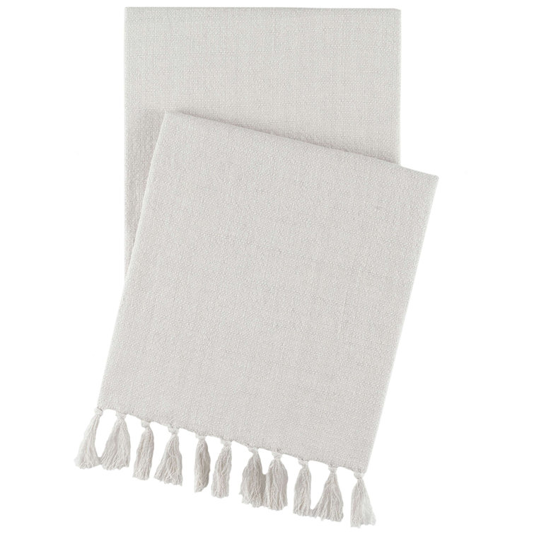 Evelyn Plaster Linen 50"x70" Hand-Woven Throw Blanket