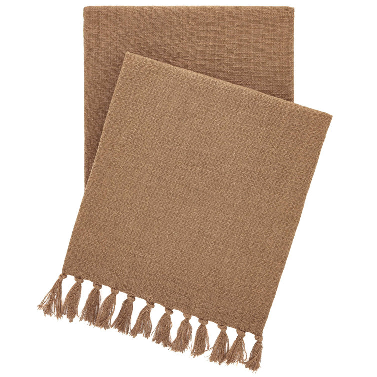Evelyn Parchment Linen Handmade Throw Blanket