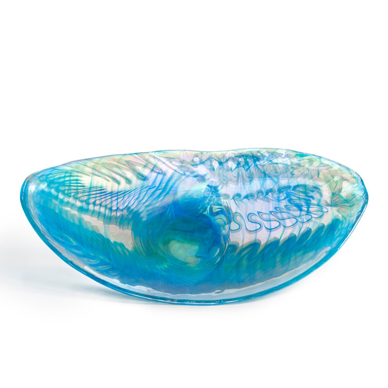 Amalfi Blue Handblown Murano Glass Decorative Plate