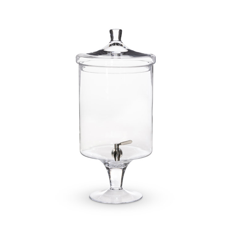 Elegant Clear Glass Beverage Dispenser with Spout, 12qt