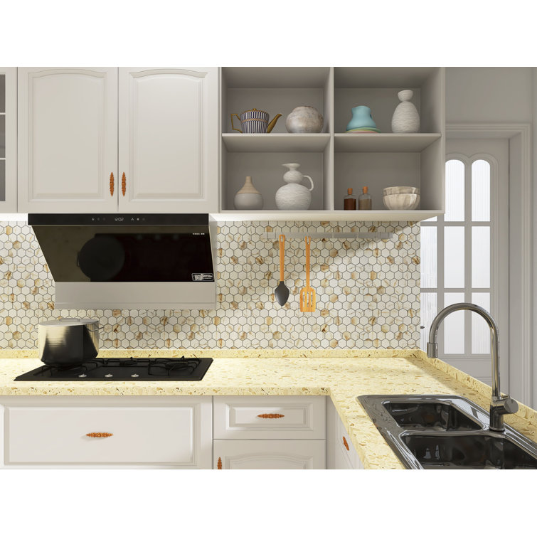 Calacatta Gold Hexagonal Porcelain Mosaic Tile for Walls and Floors