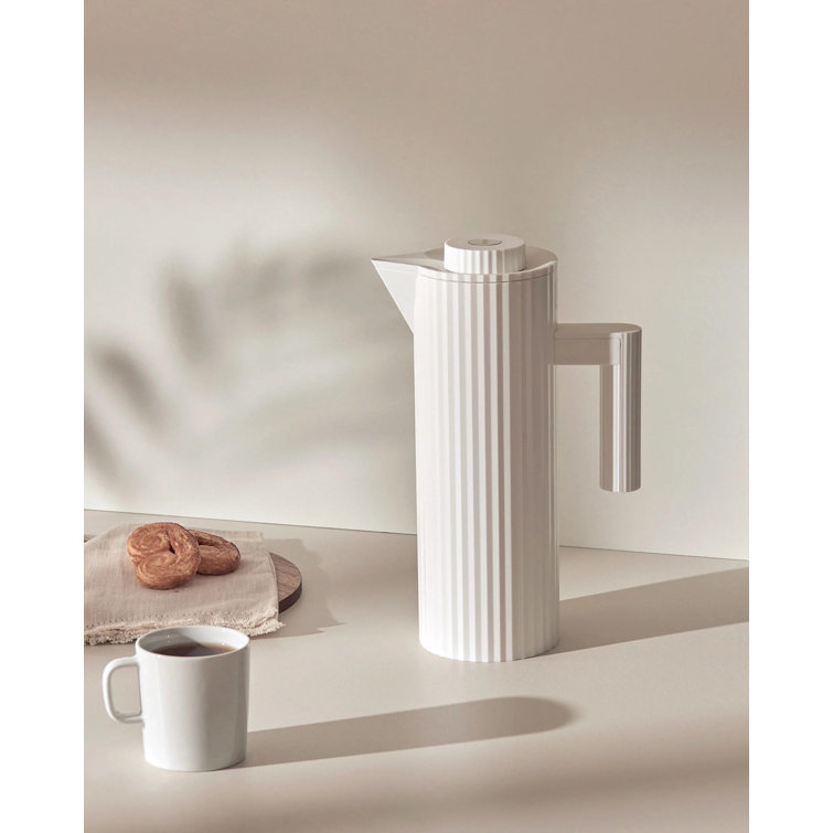 White Thermoplastic Resin Thermal Carafe with Double Wall Glass
