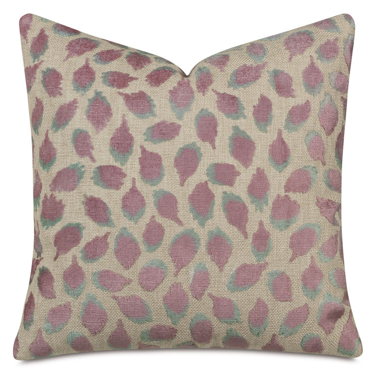 Mauve and Beige Velvet Square Decorative Pillow