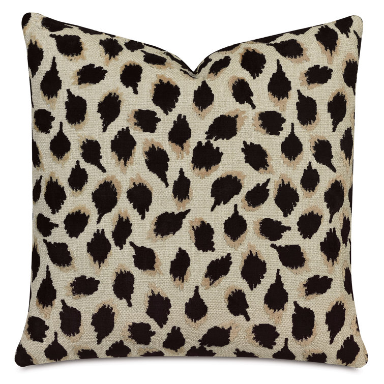 22" Square Velvet Ocelot Decorative Pillow with Polyester Fill