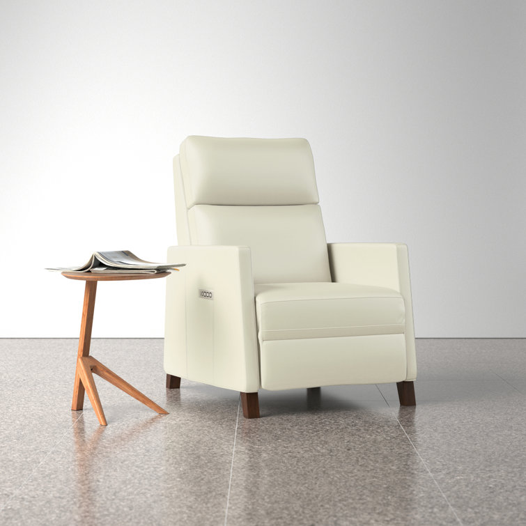 Barone Parchment Zero Gravity Leather Power Recliner with USB