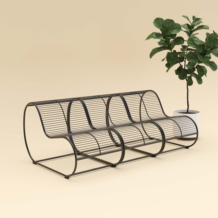 Black Weather-Resistant Wire Loop Lounge Chair