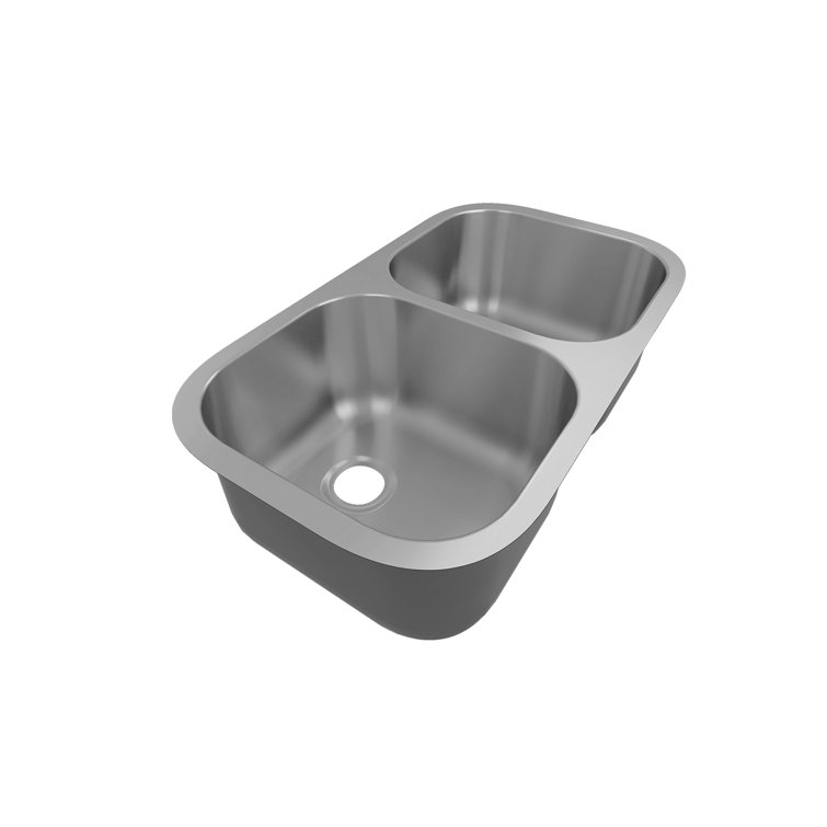 Sinber 32'' x 18'' Stainless Steel Double Bowl Undermount Kitchen Sink
