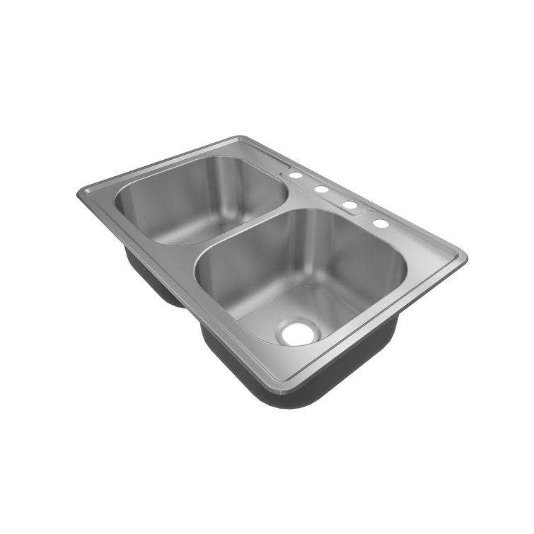 Sinber 32" Stainless Steel Double Bowl Kitchen Sink