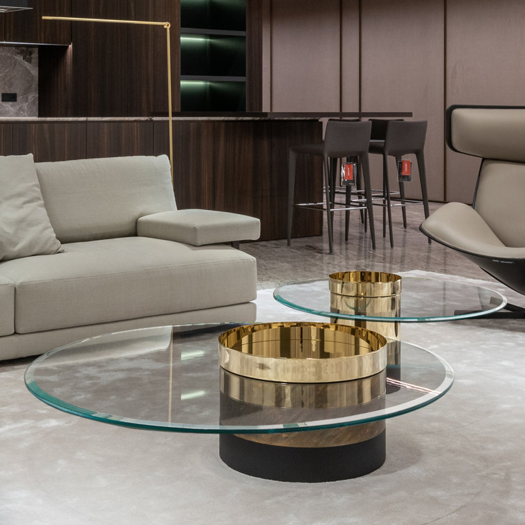 Elegant 34" Round Beveled Edge Clear Glass Table Top