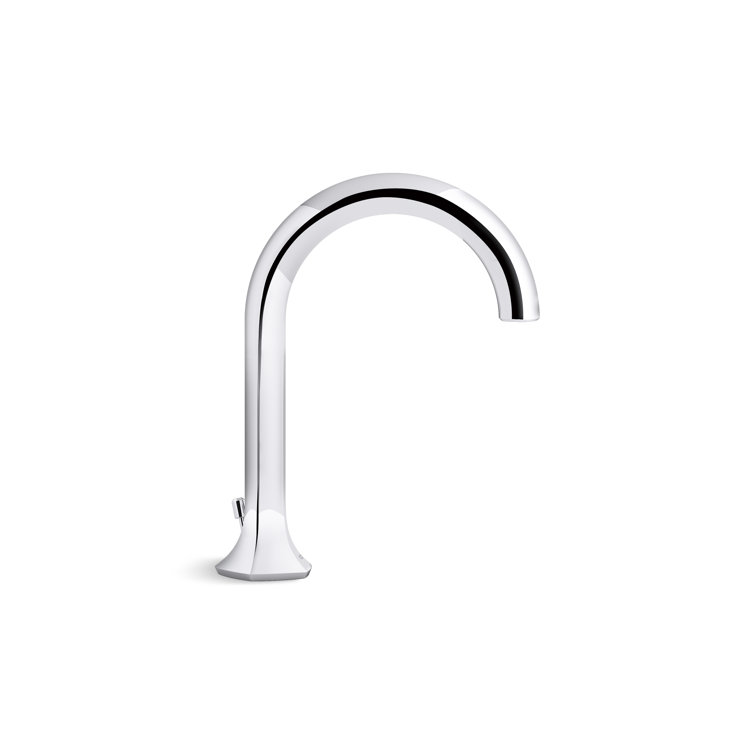 Midcentury Polished Chrome Cane Design Deck-Mount Bathroom Faucet