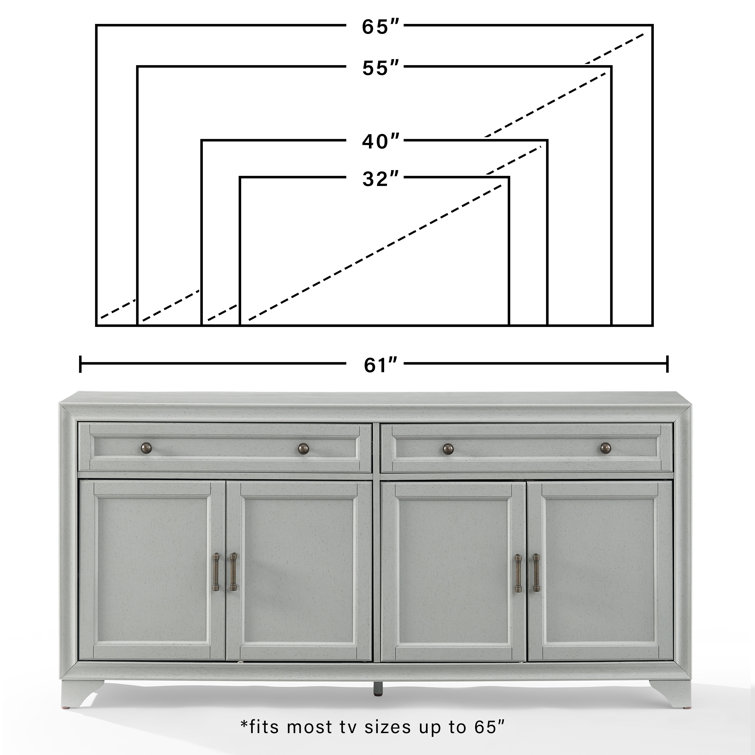 Tara Distressed Gray 61'' MDF Wood Sideboard
