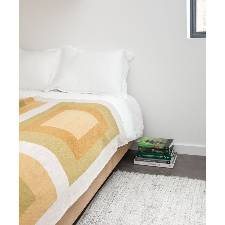 Imbi Bauhaus Straw-Colored Eco-Friendly Knitted Throw