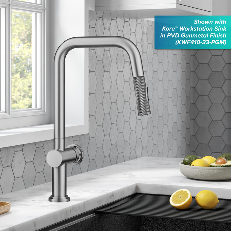 Stainless Steel Industrial Pull-Down Kitchen Faucet with Spray