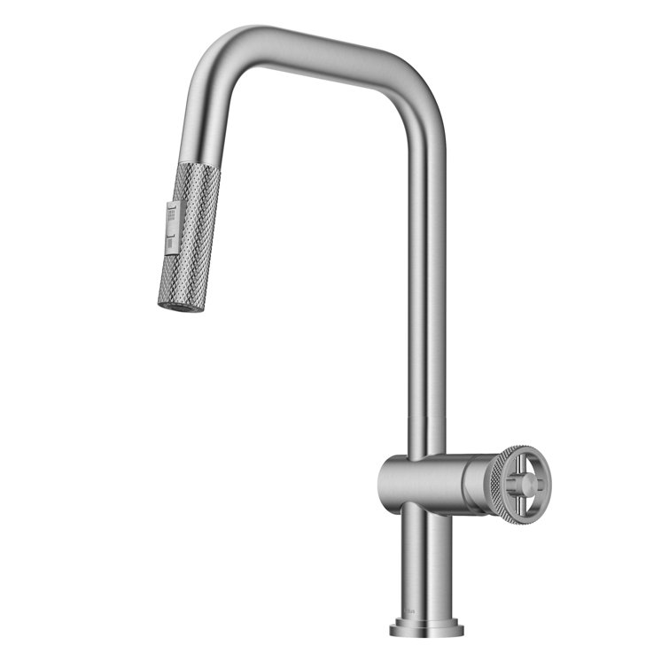Stainless Steel Industrial Pull-Down Kitchen Faucet with Spray