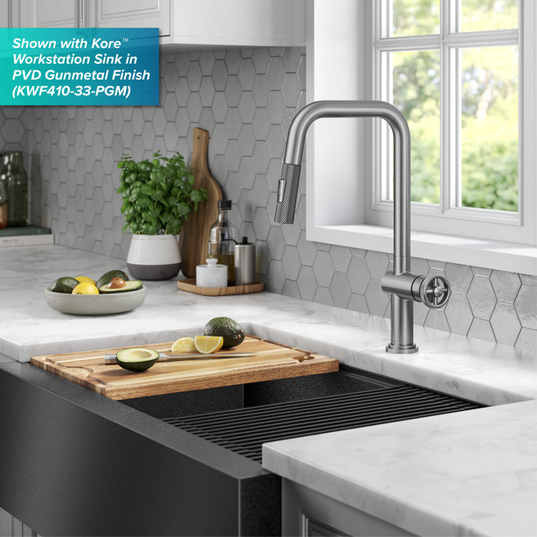 Stainless Steel Industrial Pull-Down Kitchen Faucet with Spray