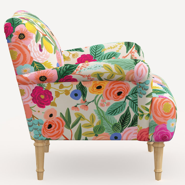 Handcrafted Linen Blend Traditional Accent Chair