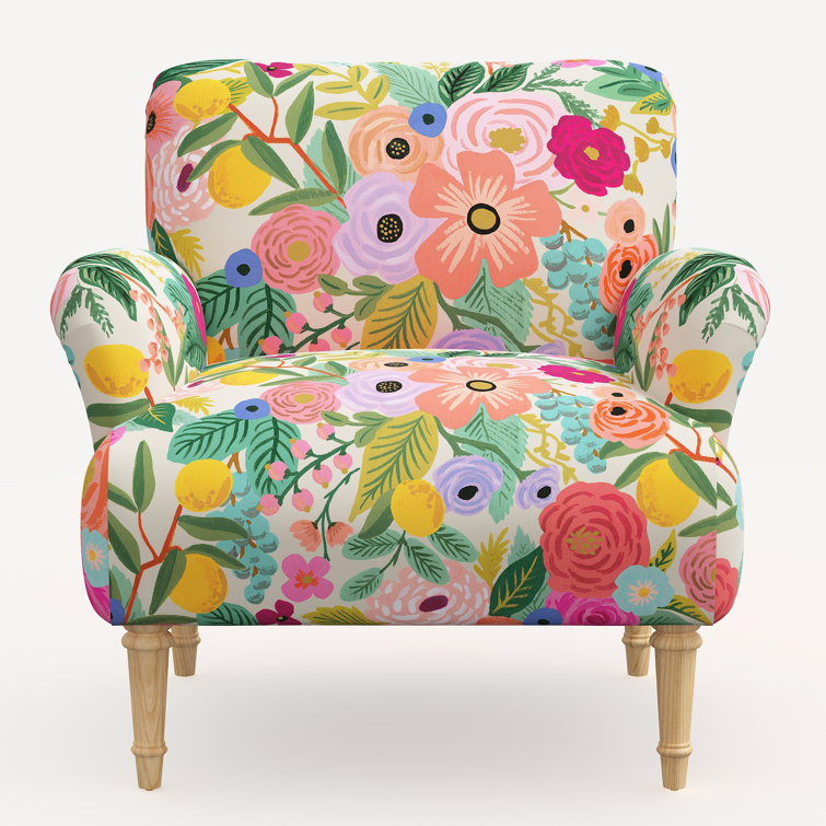 Handcrafted Linen Blend Traditional Accent Chair