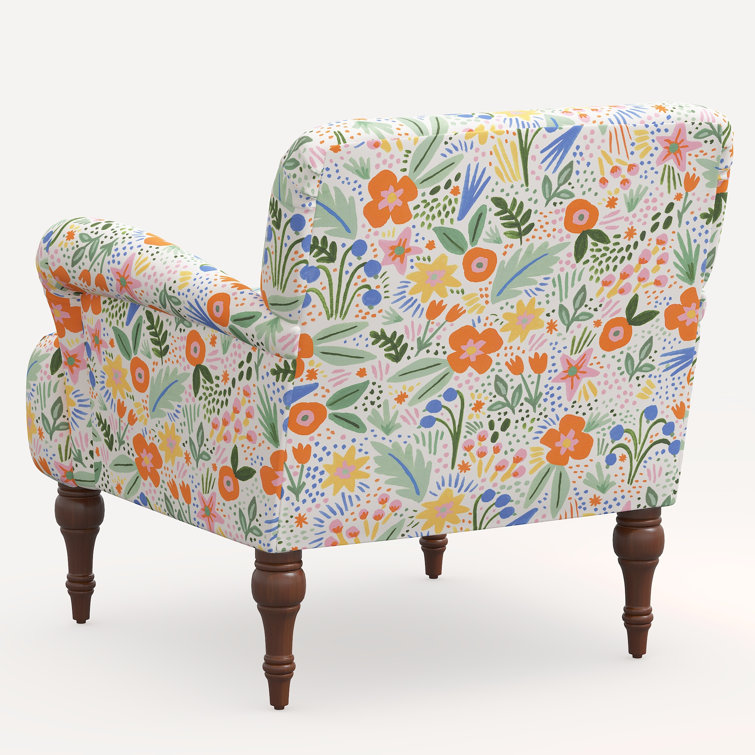 Merida Multi Linen Blend Floral Accent Armchair