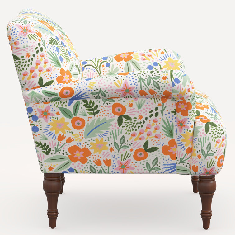 Merida Multi Linen Blend Floral Accent Armchair