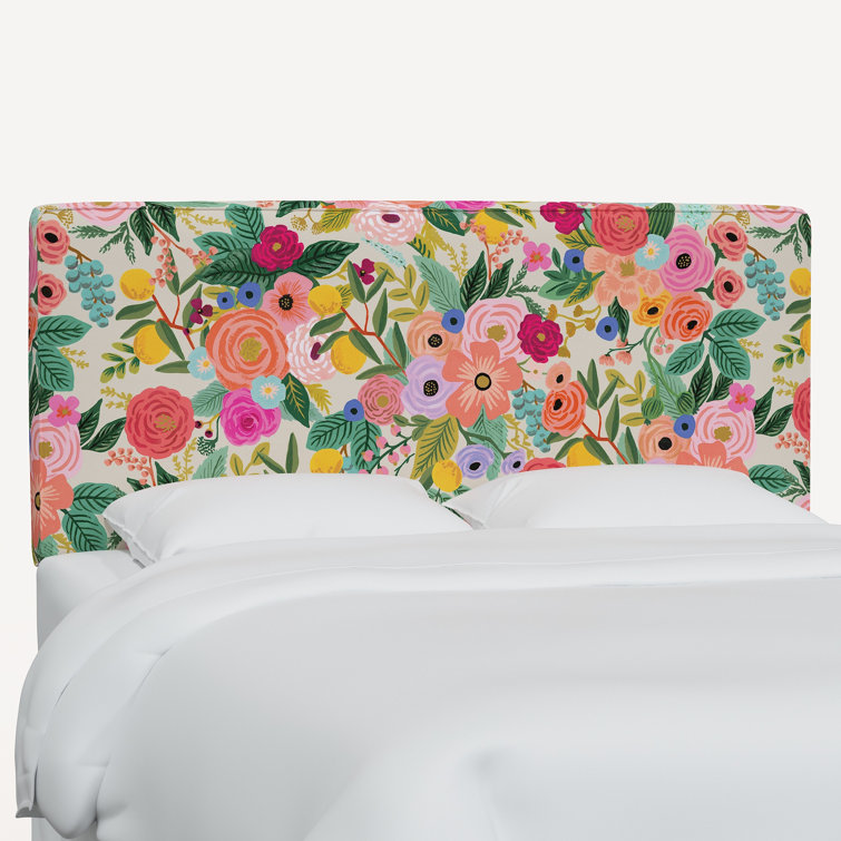 Twin Pink Linen Blend Upholstered Panel Headboard