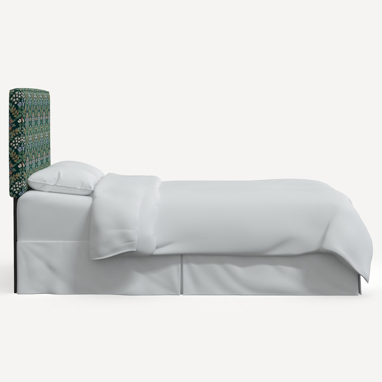 Queen Green Bramble Linen Blend Upholstered Headboard