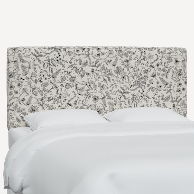 Queen Cream Aviary Linen Blend Upholstered Panel Bed