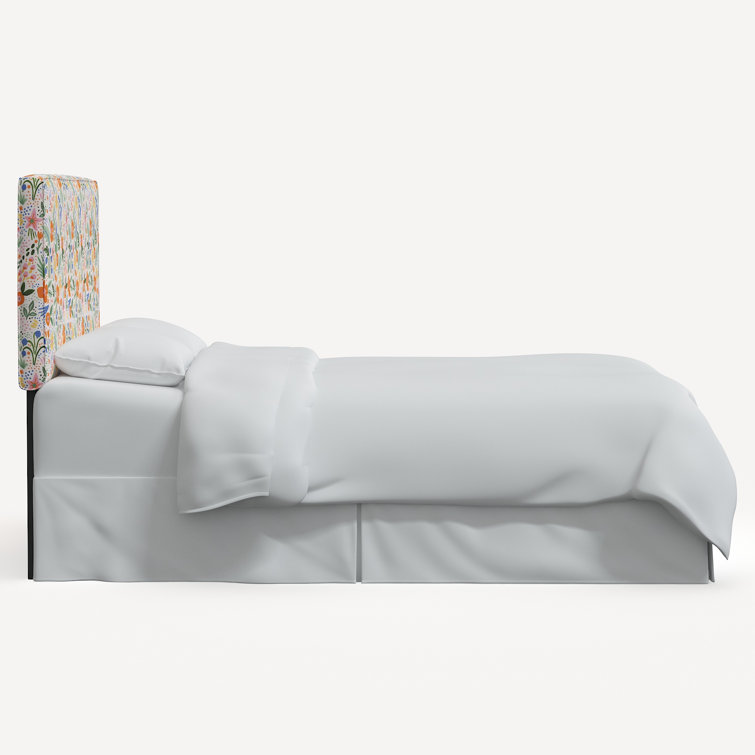 Twin Floral Linen Blend Upholstered Panel Headboard